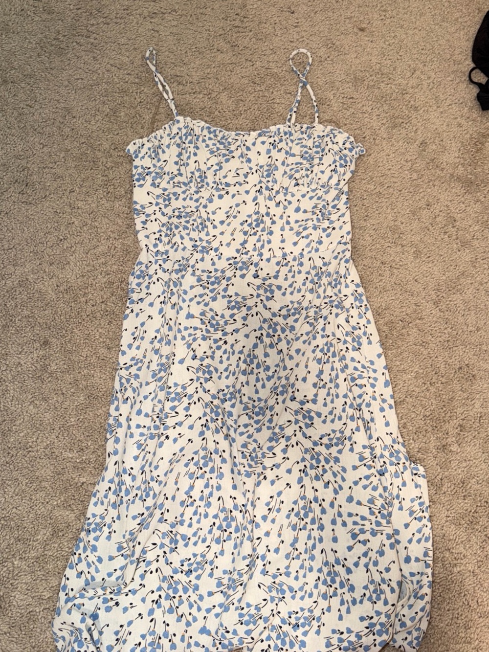 Speechless White Maxi Dress with Light Blue Floral Print